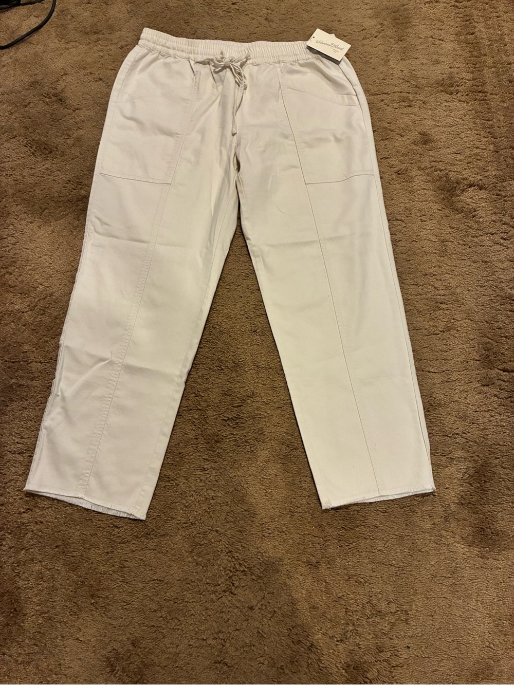 Universal Thread Straight Leg Drawstring Pants in Light Gray